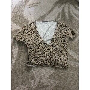 Brandy Melville Cheetah Print Wrap Top